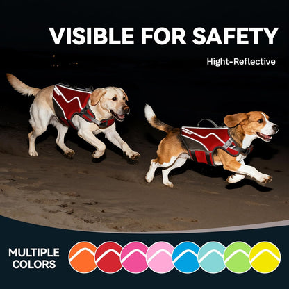 New Neoprene Sports Style Dog Life Jackets, Snug & Safer Dog Life Vest with Superior Buoyancy & Rescue Handle