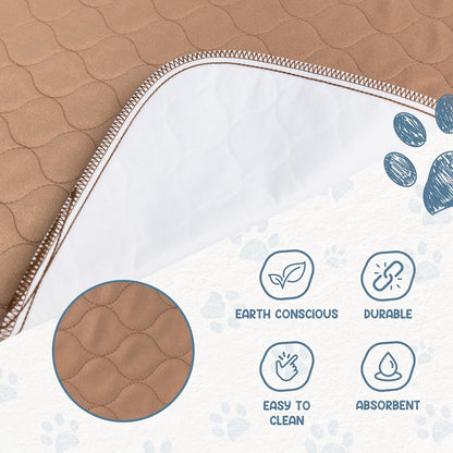 Washable Pee Pads for Dogs - Waterproof and Reusable Training Floor Pads, Whelping Dog Pee Pads, Absorbent Dog Training Bed, Puppy Training Pads Supplies, Absorbent Pet Pen Floor Pad, 48-In